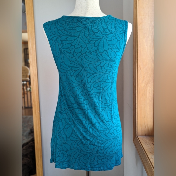 Daisy Fuentes Green Floral Short Sleeve Wrap Front Blouse Women's Size Small - Picture 2 of 7